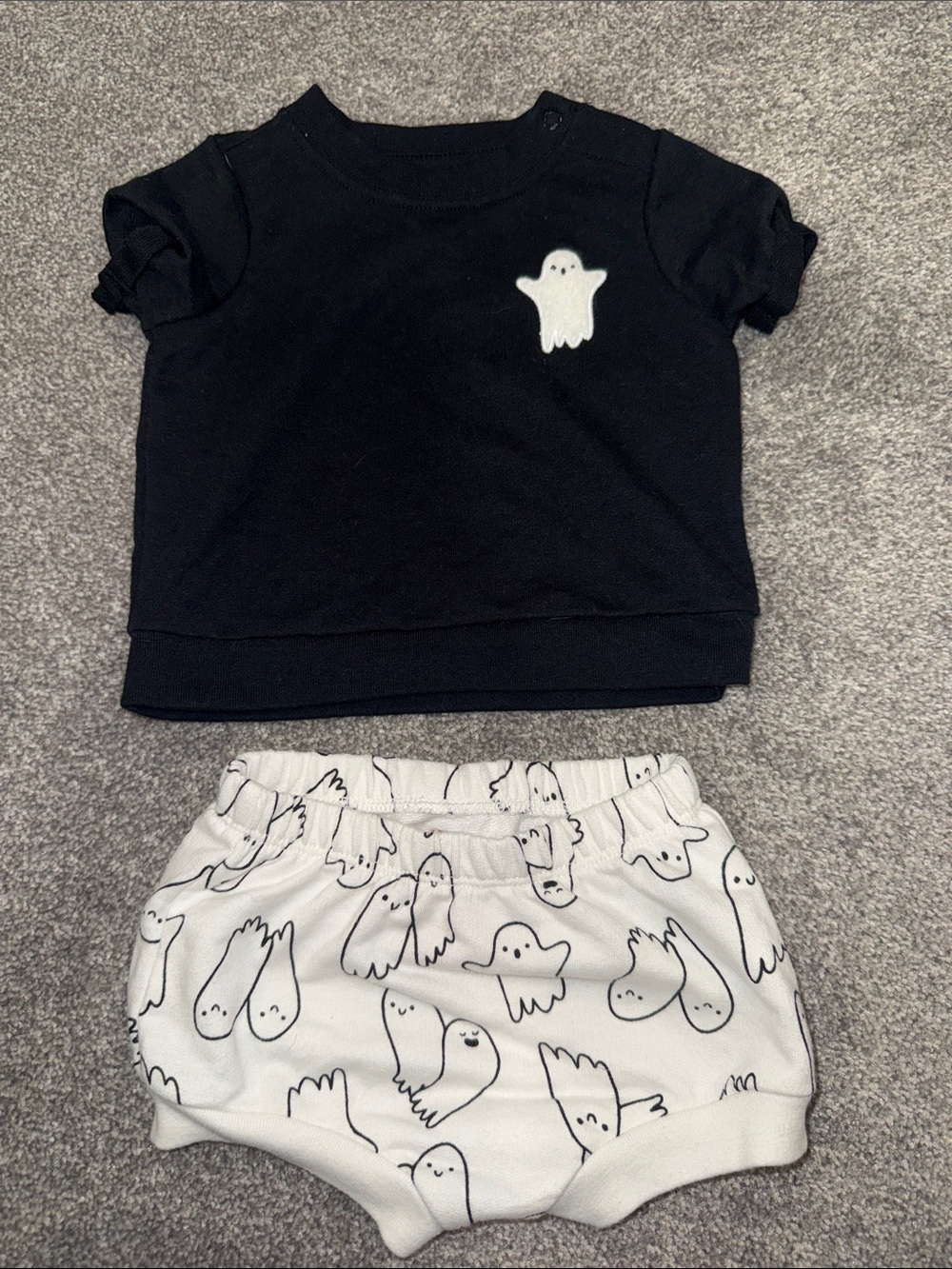 Cat & Jack Black and White Ghost Baby Two-Piece Set